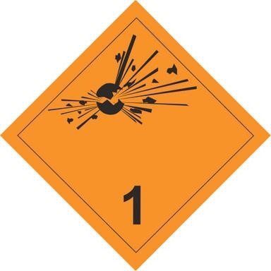 Знак перевозки опасных грузов "Класс 1"Взрывчатые вещества и изделия"