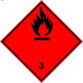 Знак перевозки опасных грузов "Класс 3. Легковоспламеняющиеся жидкости"