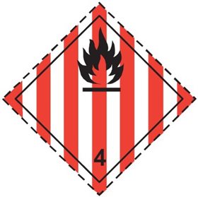 Знак перевозки опасных грузов "Класс 4.1."